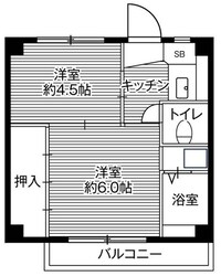 ビレッジハウス下九沢7号棟の物件間取画像